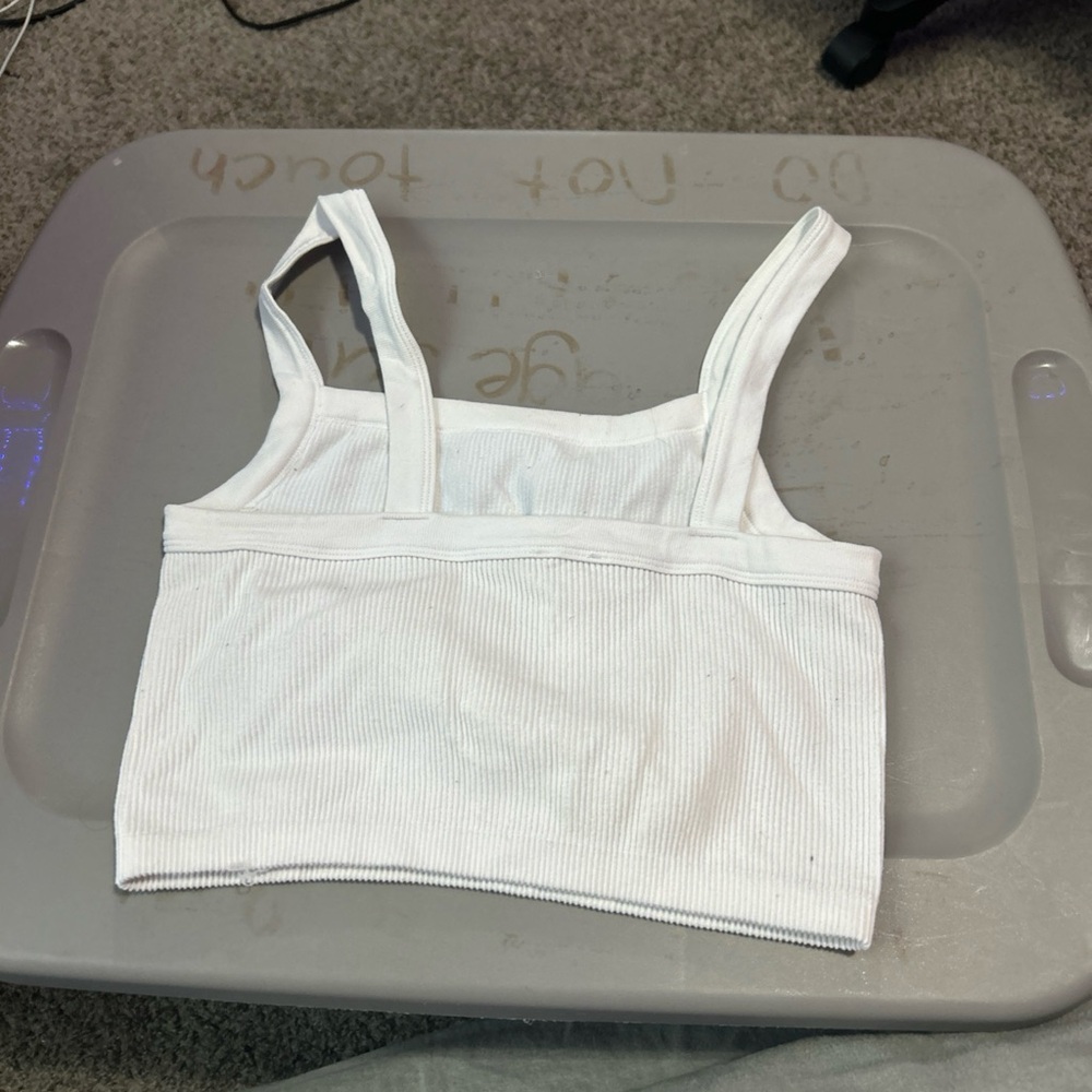 White Ribbed Tank Top - Picture 4 of 4